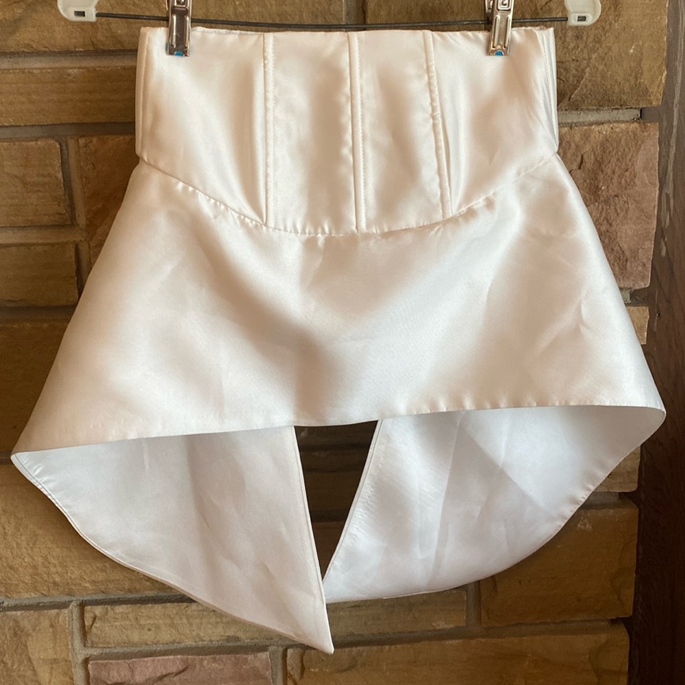 Solace London Cream Structured Crop Top